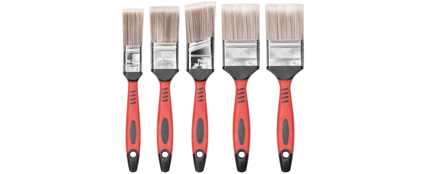 Jazooli 5 Pcs Paint Brush Set for Decorating and Finishing, Synthetic