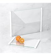 LANGBOHOS 2 PCS Tempered Glass Cutting Board for Kitchen with Rubber Handle,Dishwasher-Safe Glass...
