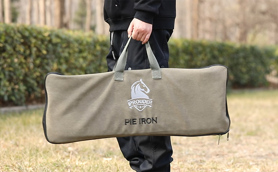 IPROUDER Pie Iron Cast Iron Sandwich Maker Set-Adventure-Ready Storage