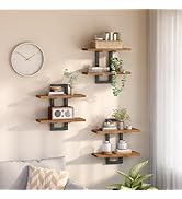 HOOBRO Floating Shelves, 38 cm Wall Shelf Set of 3, Wall Mounted Storage Shelves 2-Tier, Hanging ...