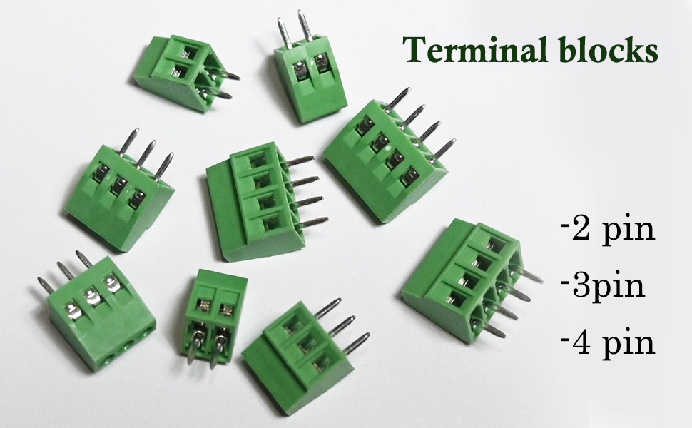 kuosbiu 70PCS Terminal Block Connector Kit, 2.54mm (0.1 Inch) Pitch, 2P ...