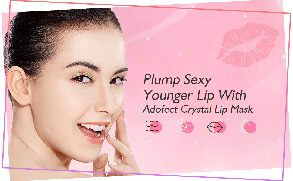 Adofect 30 Pieces Collagen Crystal Lip Masks,Pink Lip