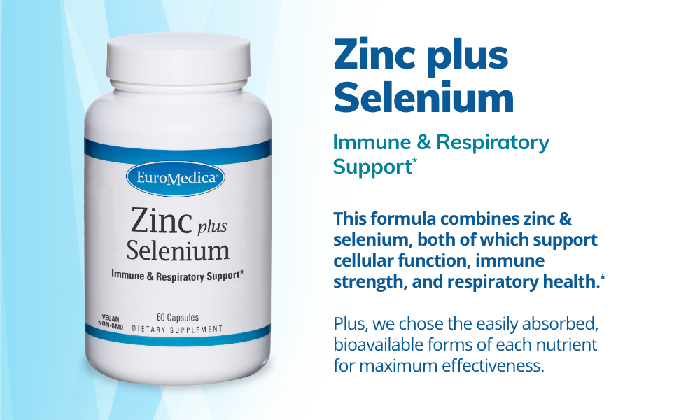 EuroMedica Zinc Plus Selenium 60 Capsules Immune