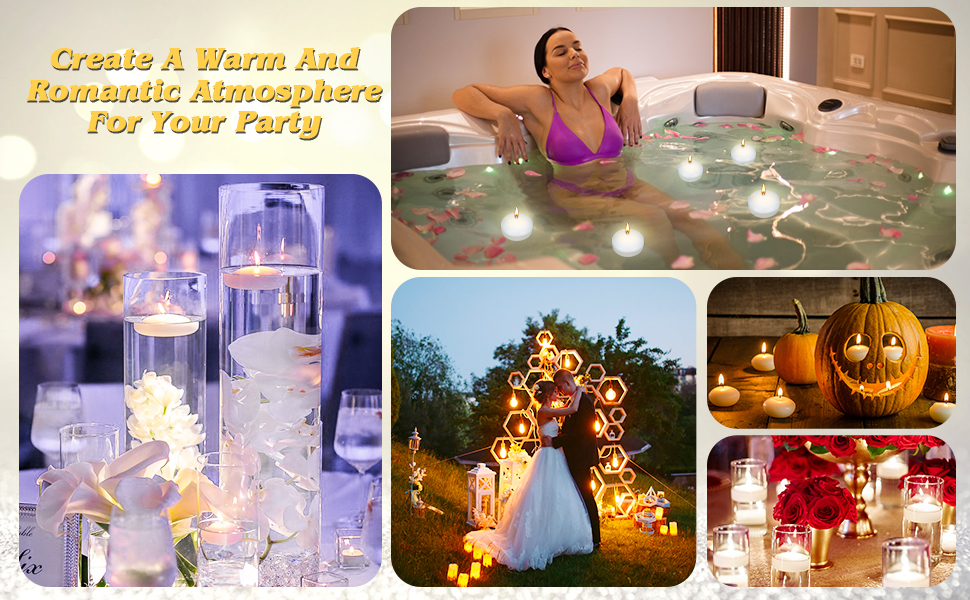 Floating Candles 36 Pack, 2 Inch Long Lasting Small