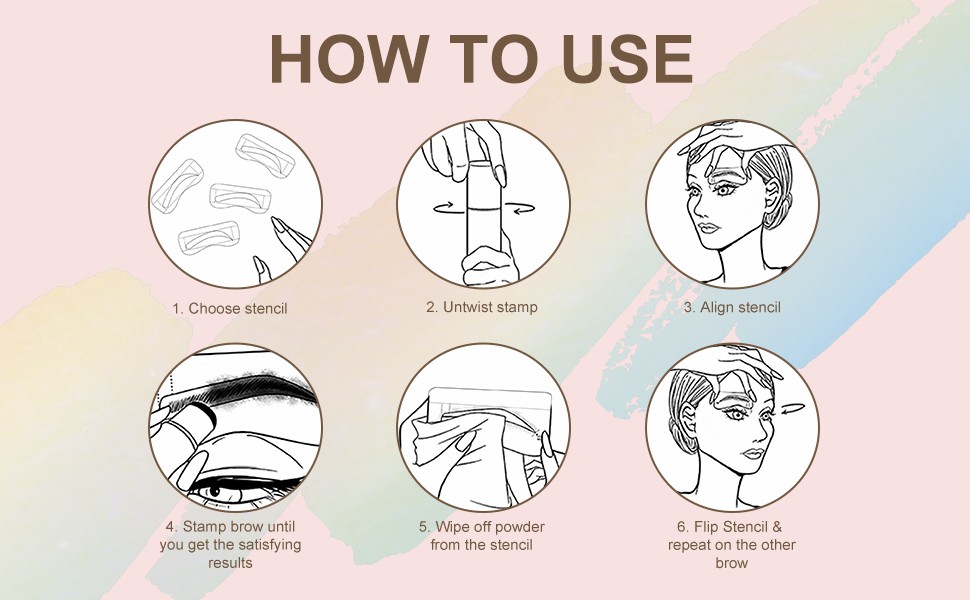 eyebrow stamp stencil kit