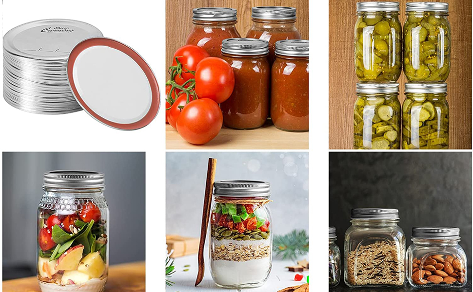 Jsondudu Regular Mouth Canning Lids 200 PCS, 70MM SplitType Canning Lids, Regular Canning Jar