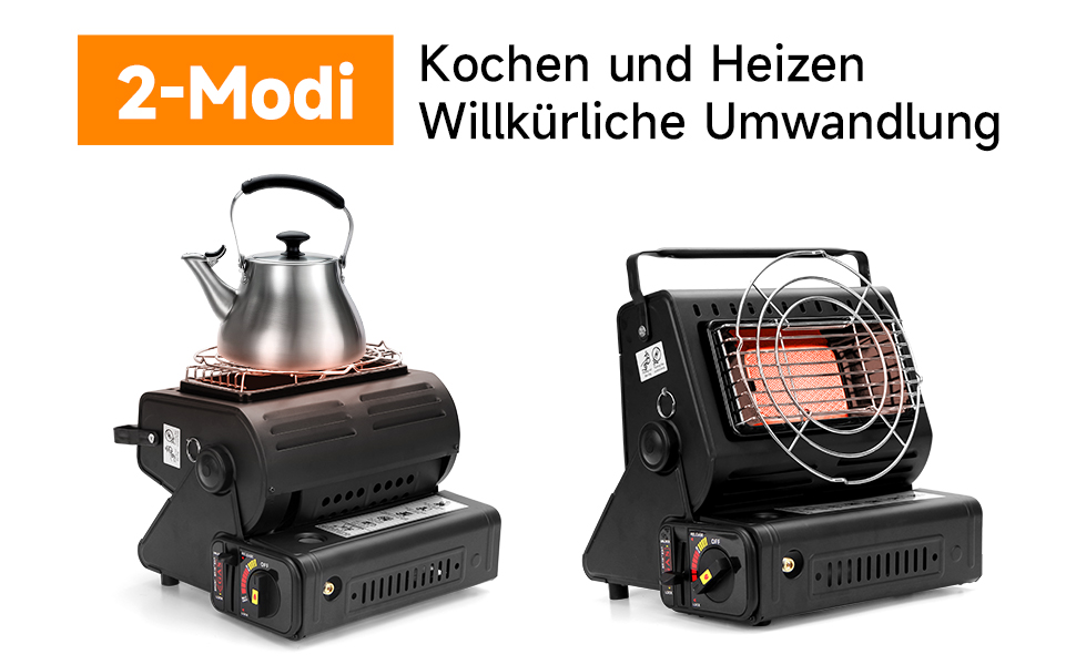 HOMELUX Heizstrahler 1700W 2in1 Tragbare Gasheizung, Gasheizung