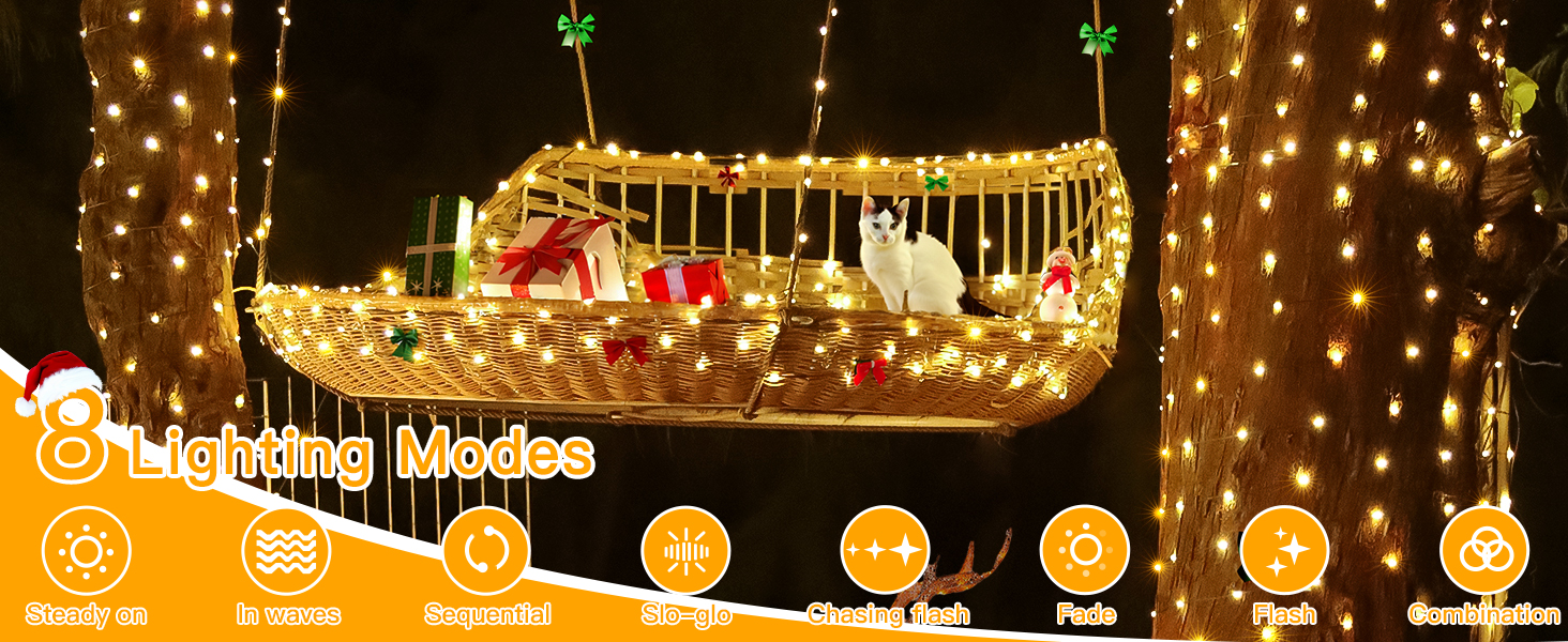 8 Lighting Modes Christmas Tree Lights
