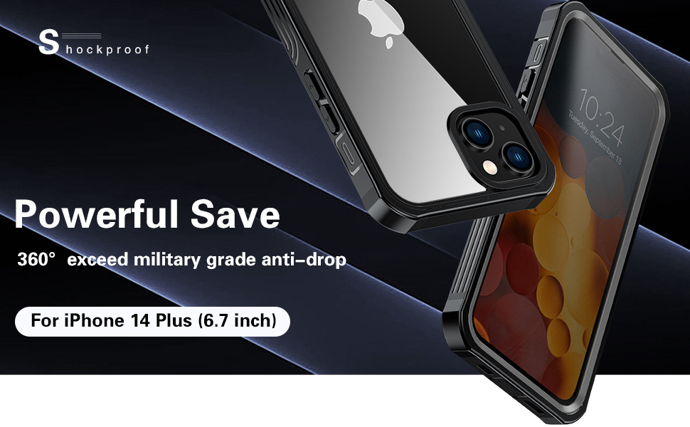 ANTSHARE for iPhone 14 Plus Case, Shockproof Protective Case with Built