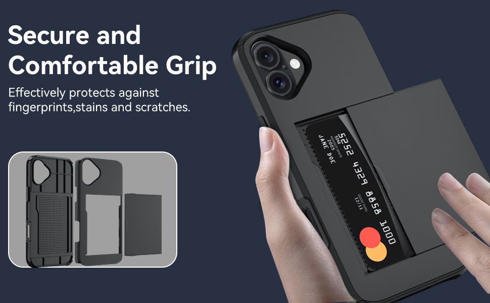 Qinmay Compatible with iPhone 17 Case Wallet,Built-in Card Holder, Heavy Duty Protective Dual Layer Shockproof Hidden Card Slot Slim Wallet Phone Cover for iPhone 17 ,Black 10 iPhone 17 Case