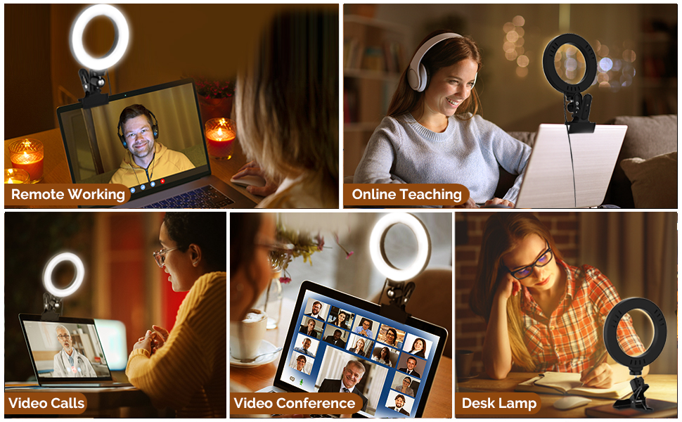 Ring Light for Computer, Video Conference Lighting, Laptop