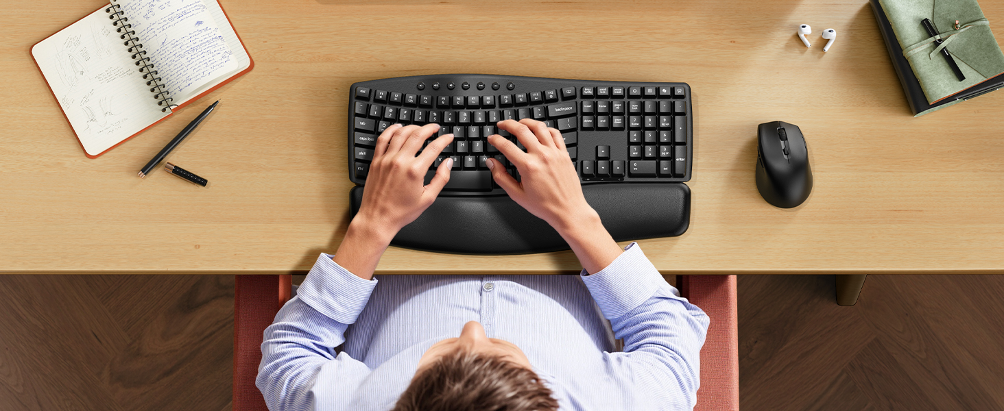 With soft palm rest to relieve wrist pain and prevent carpal tunnel syndrome