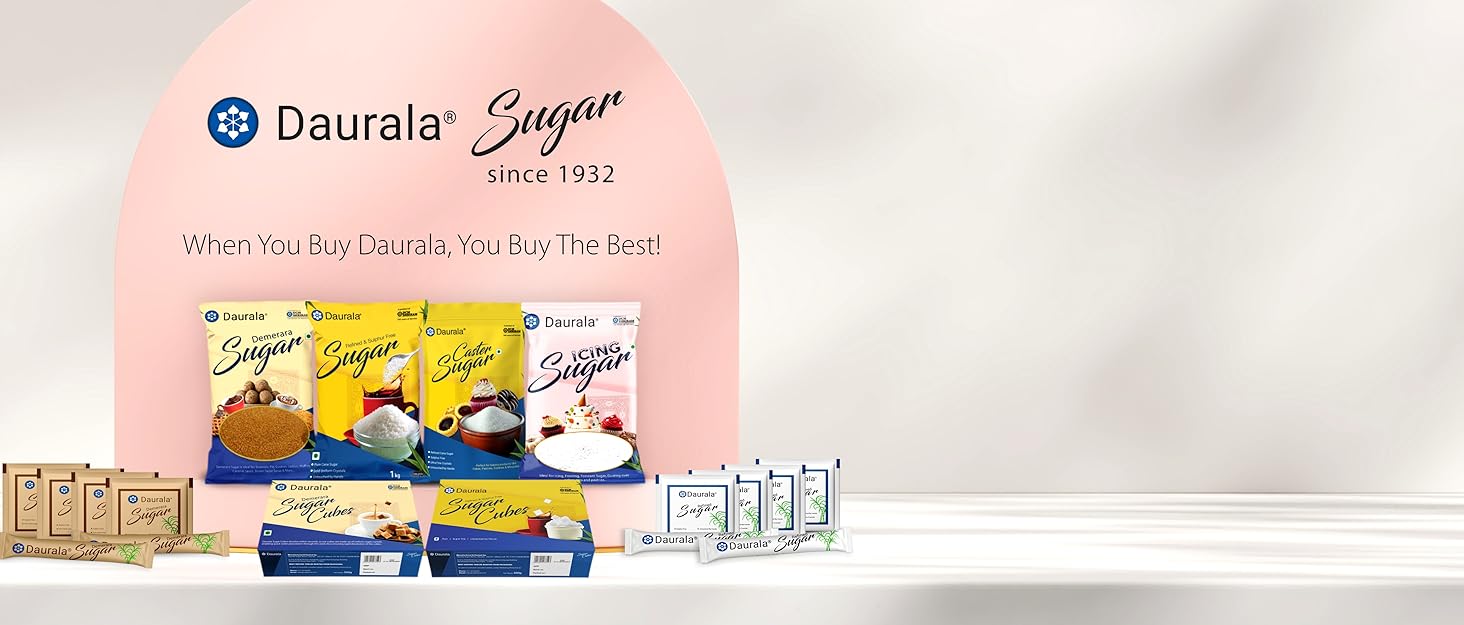 Daurala White Sugar Cubes 2 Kg (480 Cubes) Sulphur Free, Quick
