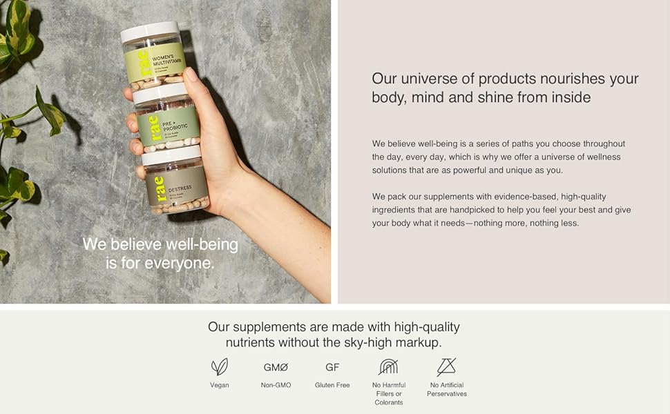 Rae Wellness Starter Set Multivitamin For Women, Pre + Probiotic