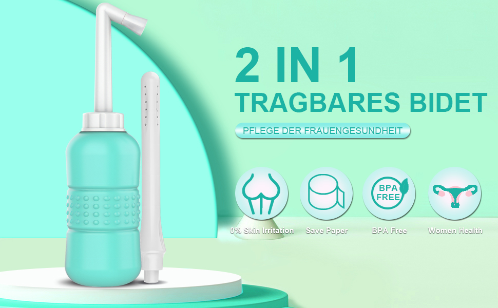 Bidet 450ML, Perineal Bottle Postpartum Essentials with 2 Nozzle