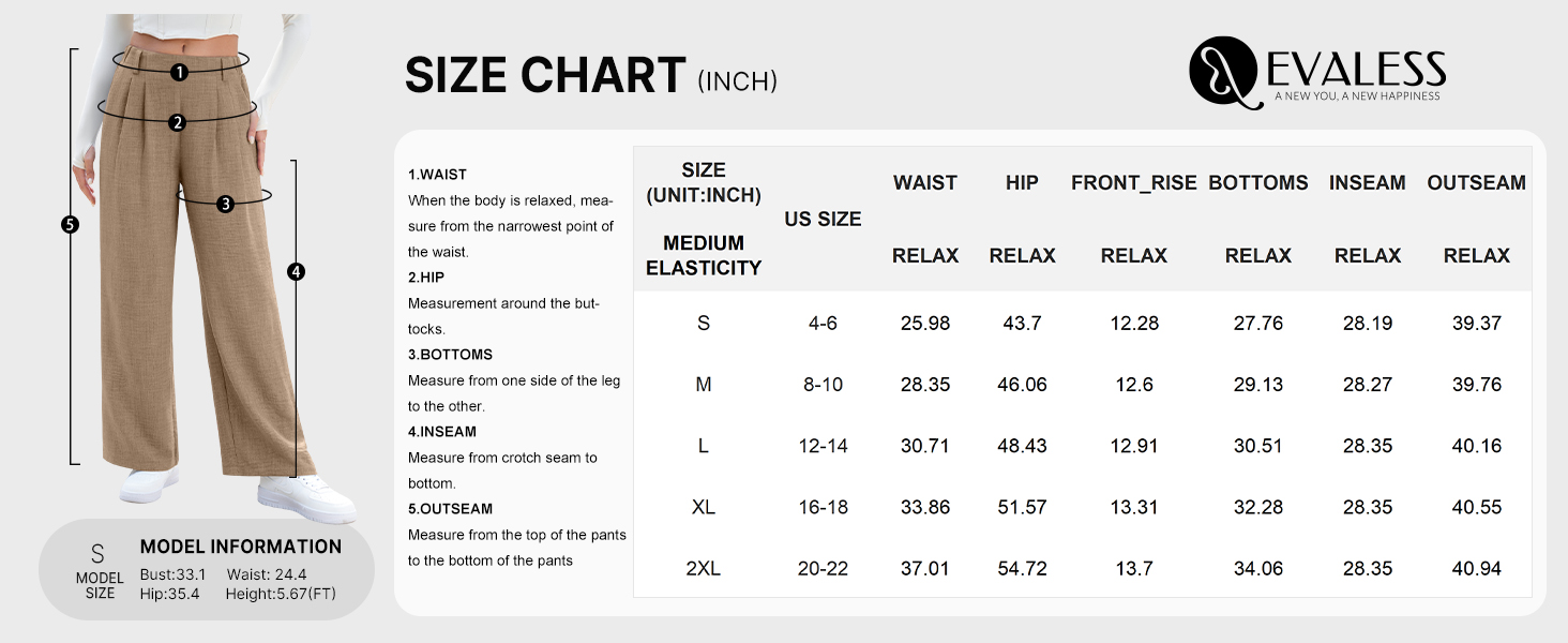 EVALESS Women's Summer Pants Size