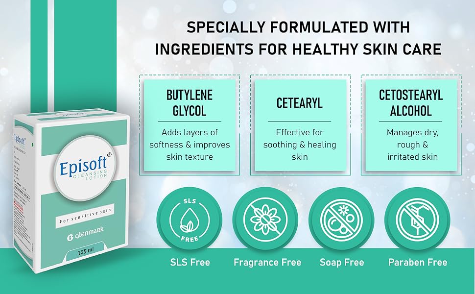Episoft Cleansing Lotion for Sensitive & Dry Skin I Cleanser for face