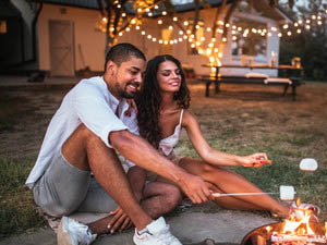 Backyard string lights