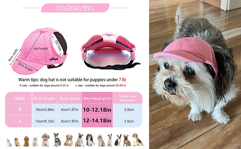 Dogs Baseball Cap Hat Pet Wide Brim Cap Visor Hat Dog