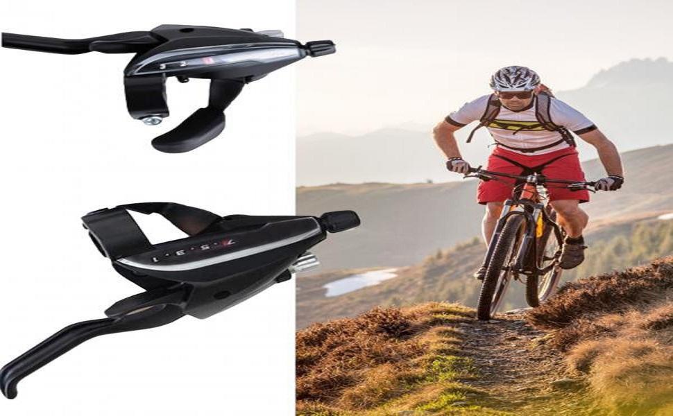 fastped 2Pcs/Pair MTB Bicycle Break Gear Shifter Brake 3 X 7 21 Speed