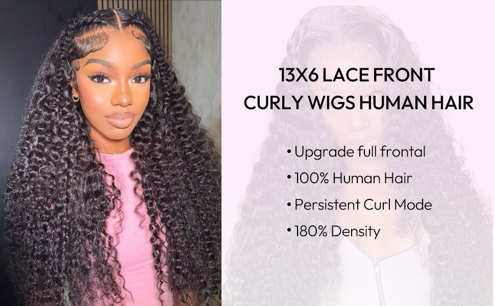 Glueless Wigs Curly Lace Front Human Hair