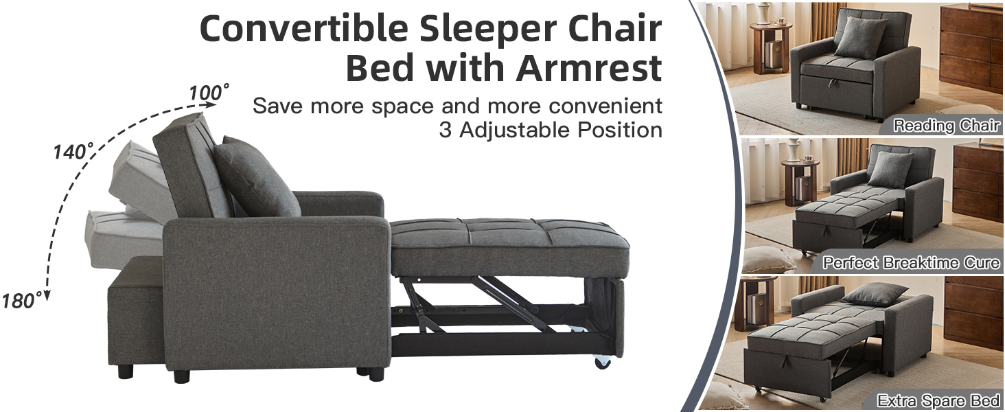 3-in-1 Convertible Chair Bed