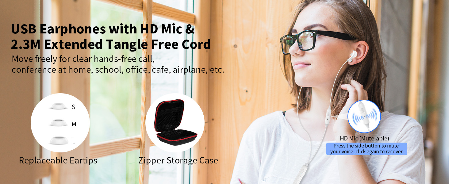 usb earbuds with microphone for pc