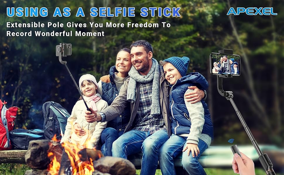 Using the product as a selfie stick