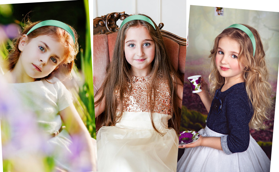 lake green girls headband