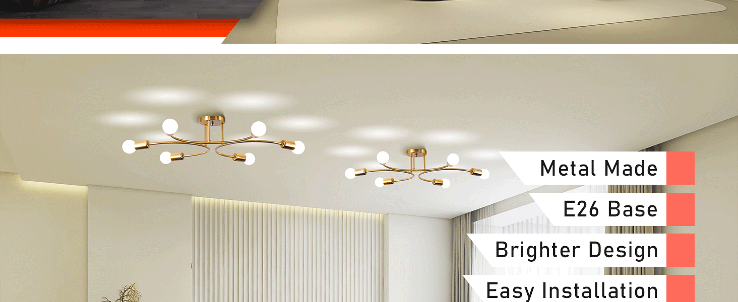 Sputnik Chandelier Ceiling Light