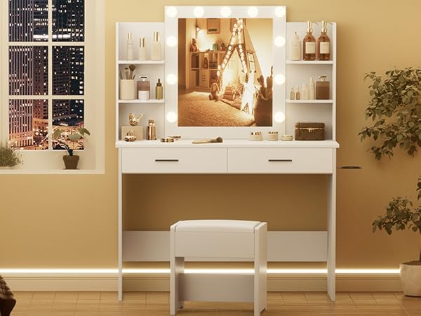 Amazon.com: KAMABOKO Makeup Vanity with LED Lighted and