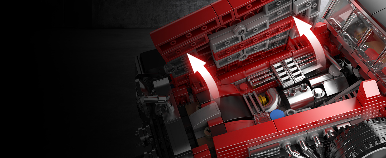 Mould King 10114 Classic Car Building Toy Set, MOC Vintage Car Model Building Block