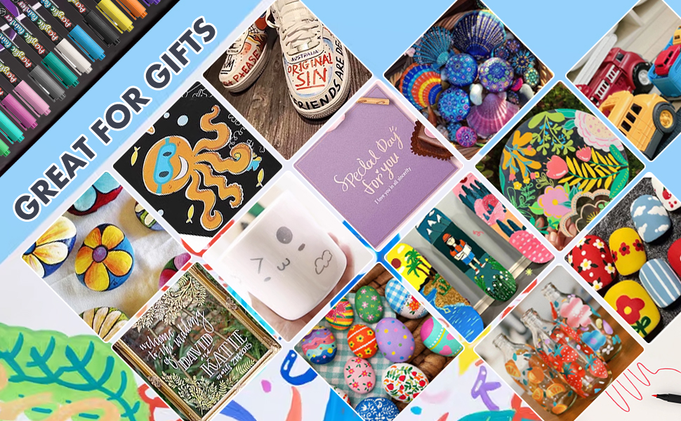 36 Colors Acrylic Paint Pens Markers, Art Set Acrylic Paint