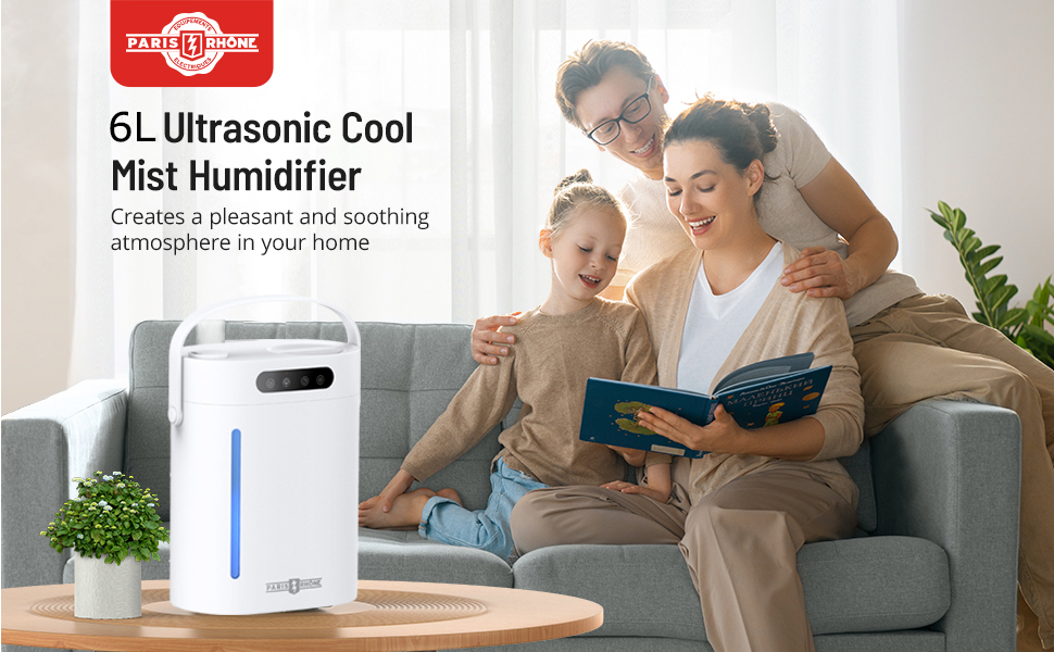 Paris Rhône Top Fill Humidifier, 6L Cool Mist Humidifier with Touch