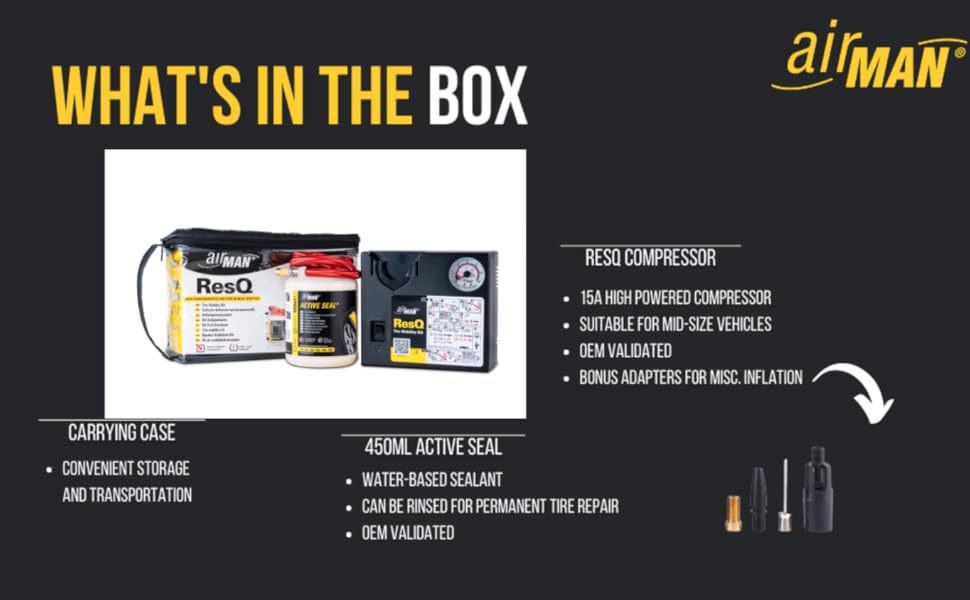 Contents of ResQ Tire Repair Kit