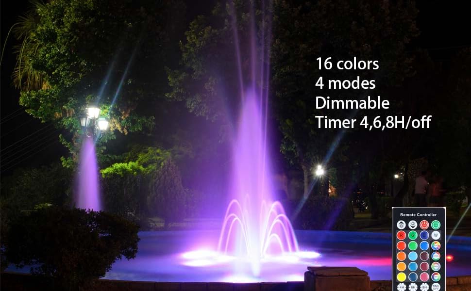 Pond Lights with Timer, 12V LED Underwater Light, IP68