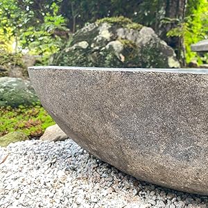 Amazon｜つくばい 手水鉢 石 睡蓮鉢 大型 おしゃれ 水鉢 メダカ