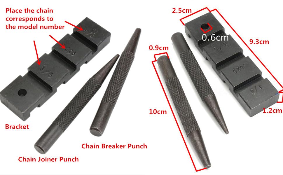 Yosoo Pocket Saw Chain Breaker Punch, Carbon Steel Chainsaw Link Repair Mending Tool Kit Fit for