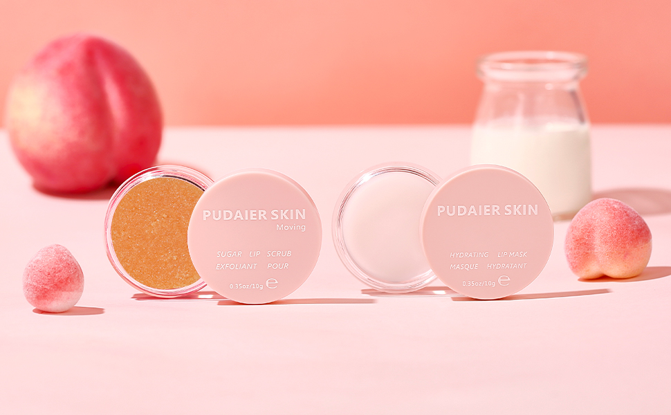 3 Pcs Lip Care Kit with Coconut Lip Mask Caramel Lip Scrub