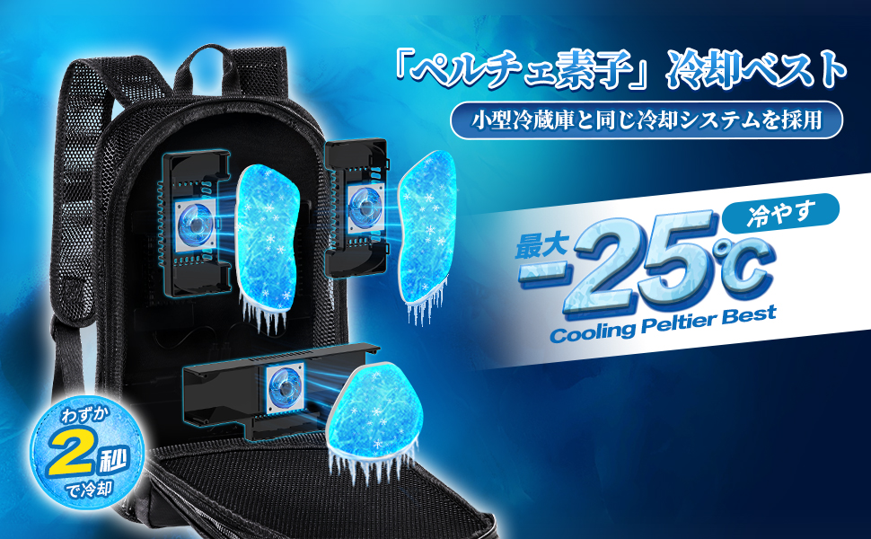 ペルチェベスト 冷却 30000mAhバッテリー付き ペルチェプレート3枚　素子 楽天市場】ペルチェベスト 冷却ベスト 冷感ベスト ペルチェ