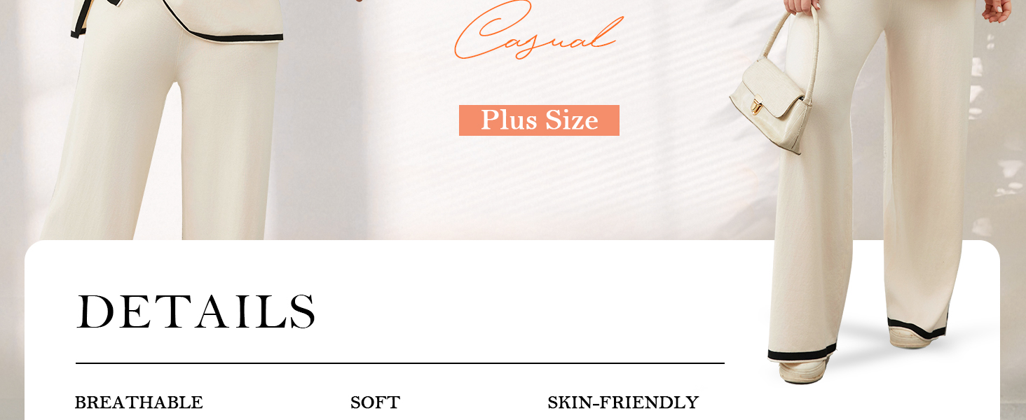 Womens Plus Size Lounge Sets 2 Piece Outfits Short Sleeve Pullover Tops Wide Leg Pants Outfits