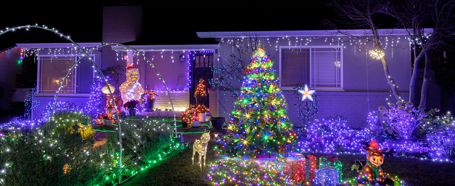 Multicolor Christmas Tree Lights for Outdoor