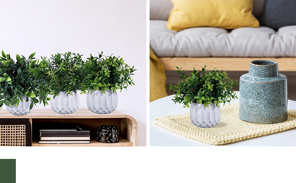 Winlyn 3-Pack Artificial Potted Plants