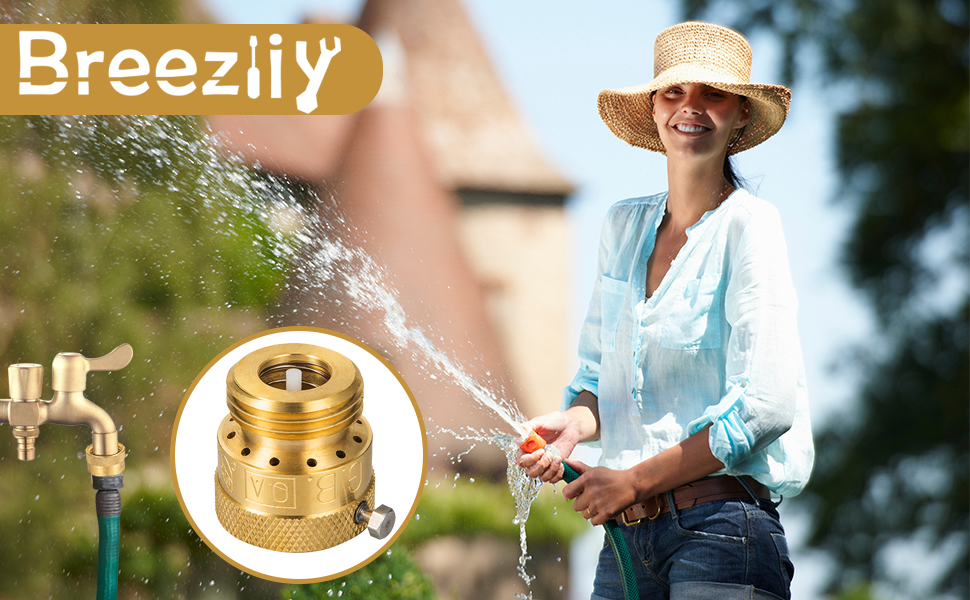 Breezliy 2Pack Brass Vacuum Breaker Set 3/4" AntiSiphon Hose Bib