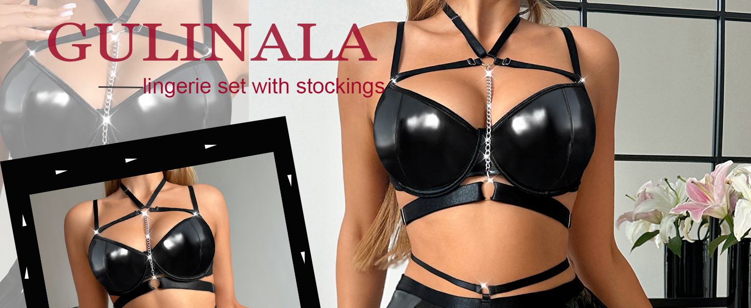 leather lingerie set