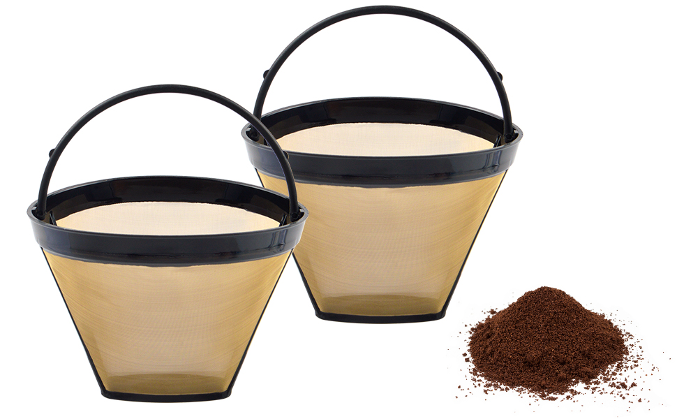 2Pcs Reusable Coffee Filters 812 Cup Cone Coffee Filters