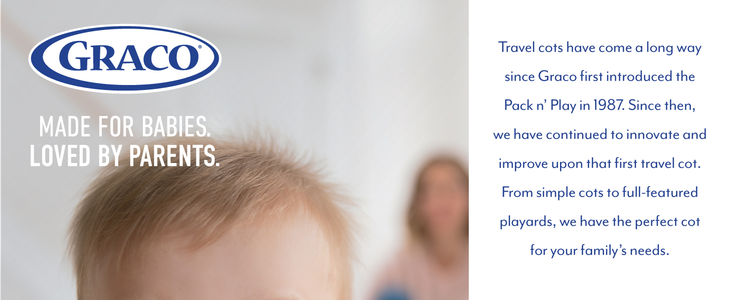 Graco Compact Travel Cot, lightweight with compact fold and carrybag