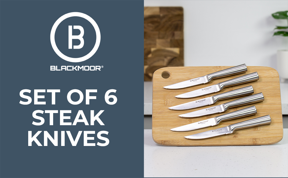 Blackmoor 69019 Set of 6 Steak Knives/Manufactured from Hardwearing