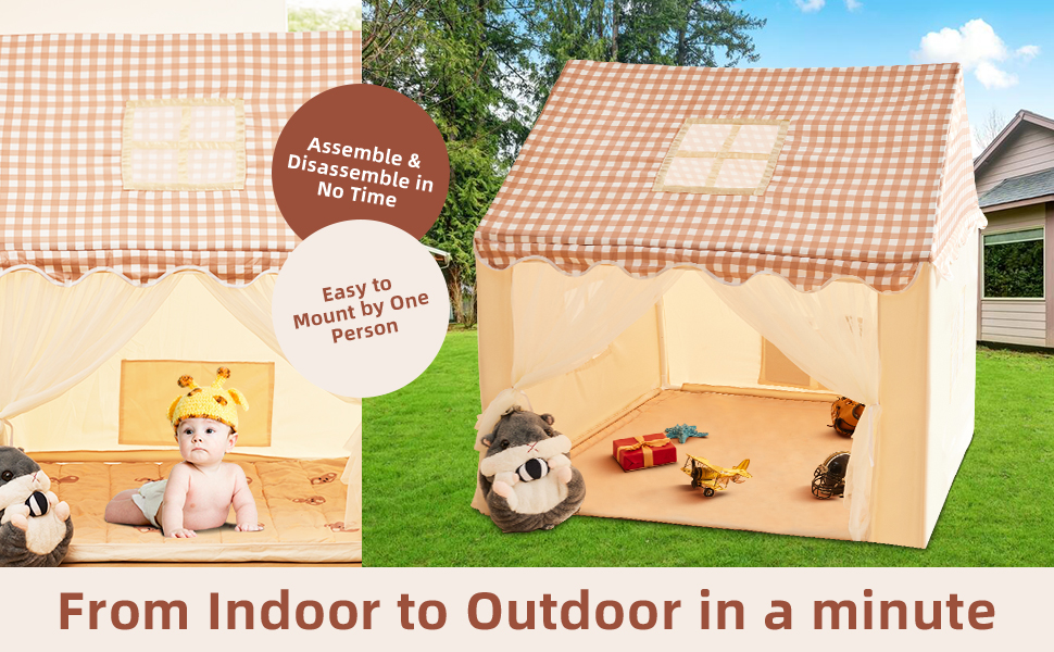 خيمة لعب كبيرة للأطفال من فينيسين، مع بساط أساسي وأضواء نجوم وأعلام وحقائب حمل - خيمة لعب للأطفال داخلية وخارجية - خيمة قابلة للغسل للأولاد والبنات - منزل لعب للأطفال الصغار (لون زهري) 17 بساط أساسي لخيمة لعب الأطفال الكبيرة