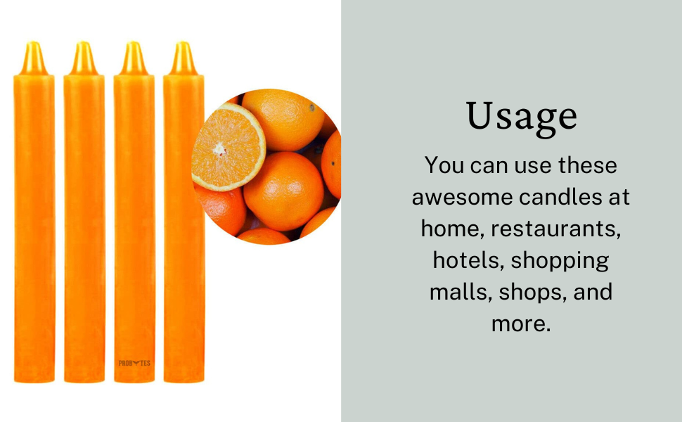 Scented Taper Candles Pack of 4 6.5 Inch (165 mm), Slow bruning